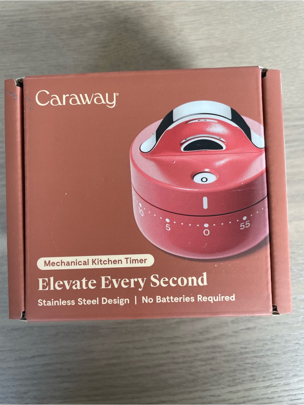 NIB Caraway Mechanical Kitchen Timer - No Batteries Required new